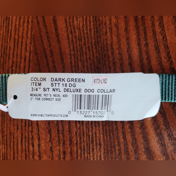 2 /$15  NEW  Hamilton Nylon Dog Collar with metal Buckle Size 18  Dark Green - Picture 6 of 7
